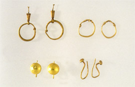 Gold ear-rings from tombs