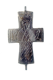 Cruciform reliquary with depiction of a saint