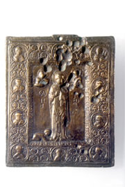 Bronze icon of St Nicolas