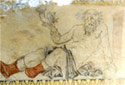 Detail of the grave's painting decoration