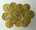 Treasure of gold coins.