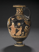 Red-Figure Hydria. By a painter close to the Danaids Painter
Ca. 330 B.C. From Nola. 	
London, British Museum, GR 1824.5-1.35 
Depicted on this hydria is Theano, the aging priestess of Athena, in the scene of 
the rape of Kassandra by the lesser Ajax, son of Oileus, in Athena's temple at Troy.