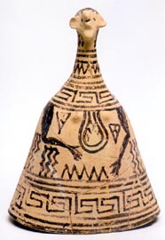 Bell-shaped geometrical figurine from Museum of Thebes
