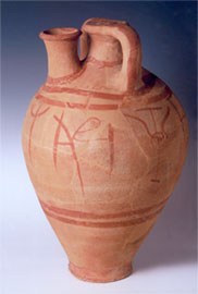 Inscribed stirrup jar from the Museum of Thebes
