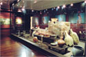 The ground hall, where the dishes for the meal preparation are exhibited