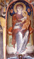 Wall painting on the west wall of the lite with representation of the Virgin