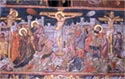West wall of the katholikon: the Crucifixion
