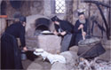 Monks in the monastery kitchen