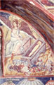 Wall painting in the old katholikon: an angel on the tomb of the Christ