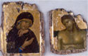 Skeuophylakion, diptych icon: the Virgin in lamentation and the Christ "an of Sorrows"