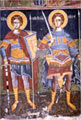 Wall painting in the old katholikon: saints Procopius and Nestor