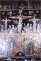 West wall with sixteenth-century wall paintings: the Crucifixion