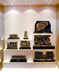 Showcase with reliefs