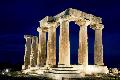 The illuminated Temple of Apollo
