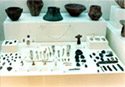 Showcase with findings of Neolithic period from the Kitsos cave