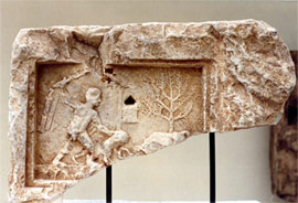Votive relief with Hercules depiction from Pountazeza. Atrium of Laurion Museum
