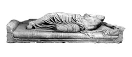 Statue of a lying deity
