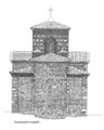 Drawing of the east side