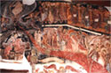 Church of Agios Dimitrios at Gratsiani: detail of the wall paintings on the exterior of the west wall