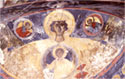 Wall painting in the apse of the old katholikon: the Virgin 'Platytera'