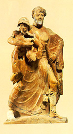 Clay copmlex of Zeus and Ganymedes