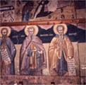 Τοιχογραφία από το "Μακρυναρίκι": Άγιοι Ασκητές (Οι άγιοι Σαμψών, Παύλος ο Απλός, Παύλος ο Θηβαίος)