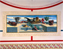 Detail of the frescoe paintings in the building's interior