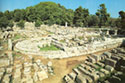 South west view of Bouleuterion with the oblong apsidal buildings