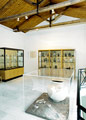 Interior of the Archaeological Collection, showcases with ceramic vases