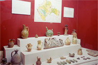 View of the showcase with archaeological - byzantine objects
