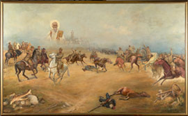 View of the oil-painting with the liberation of the town of Kozani, 11th October 1912