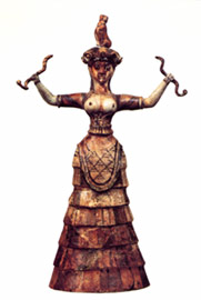 Frontside of the small snake goddess