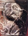 Helmeted warrior, detail from the boxer rhyton