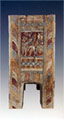 The one sarcophag' narrow side with representation of geddesses on griffin chation