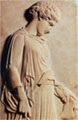 Classical grave stele with young woman representation