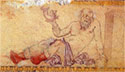 Seated silen, detail from thw painted decoration of the funeral bed
