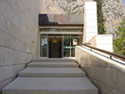 View of the building and the museum's provisional entrance