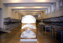 Hall II of the Museum with the research tables of the incriptions