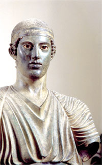 Detail of the charioteer