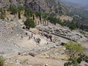 General view of the theatre, in front of it the Apollo temple
