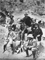 The director, Th. Homolle, and members of the French Archaeological School during the first excavations at Delphi, 1893