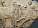 Scene with youths leading oxen from the Parthenon frieze
