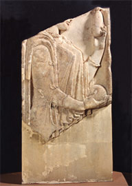 Classical grave stele with representation of a young woman