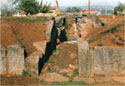 View of the dromos and the entrance of the tholos tomb