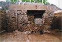 The entrance of the tomb, blocked with stones