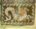 Mosaic floor with representation of a See-nymph on a see-horse