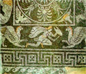 Arimaspians and griffins, detail of a mosaic floor
