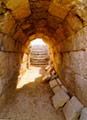 The underground vaulted passage that leads to the centre of the orchestra