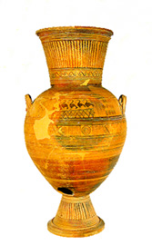 Funerary amphora of the the 8th century BC, characteristic product of the Euboean workshop