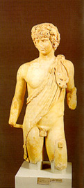 Statue of Antinoos from the Roman baths at Aidipsos